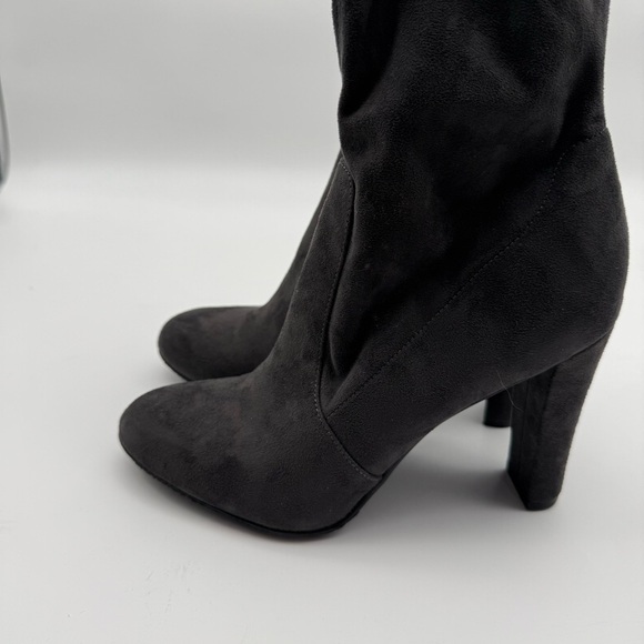 SAM EDELMAN KENT over the knee heeled suede boot dark grey - Picture 7 of 16